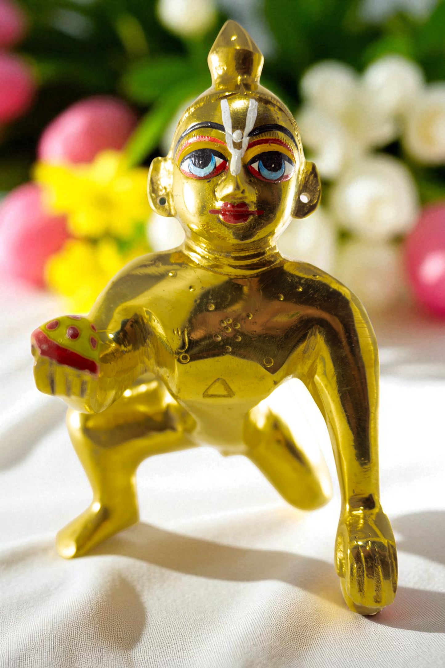 Pure Brass Laddu Gopal Idol / Baal Gopal Murti Decorative Showpiece