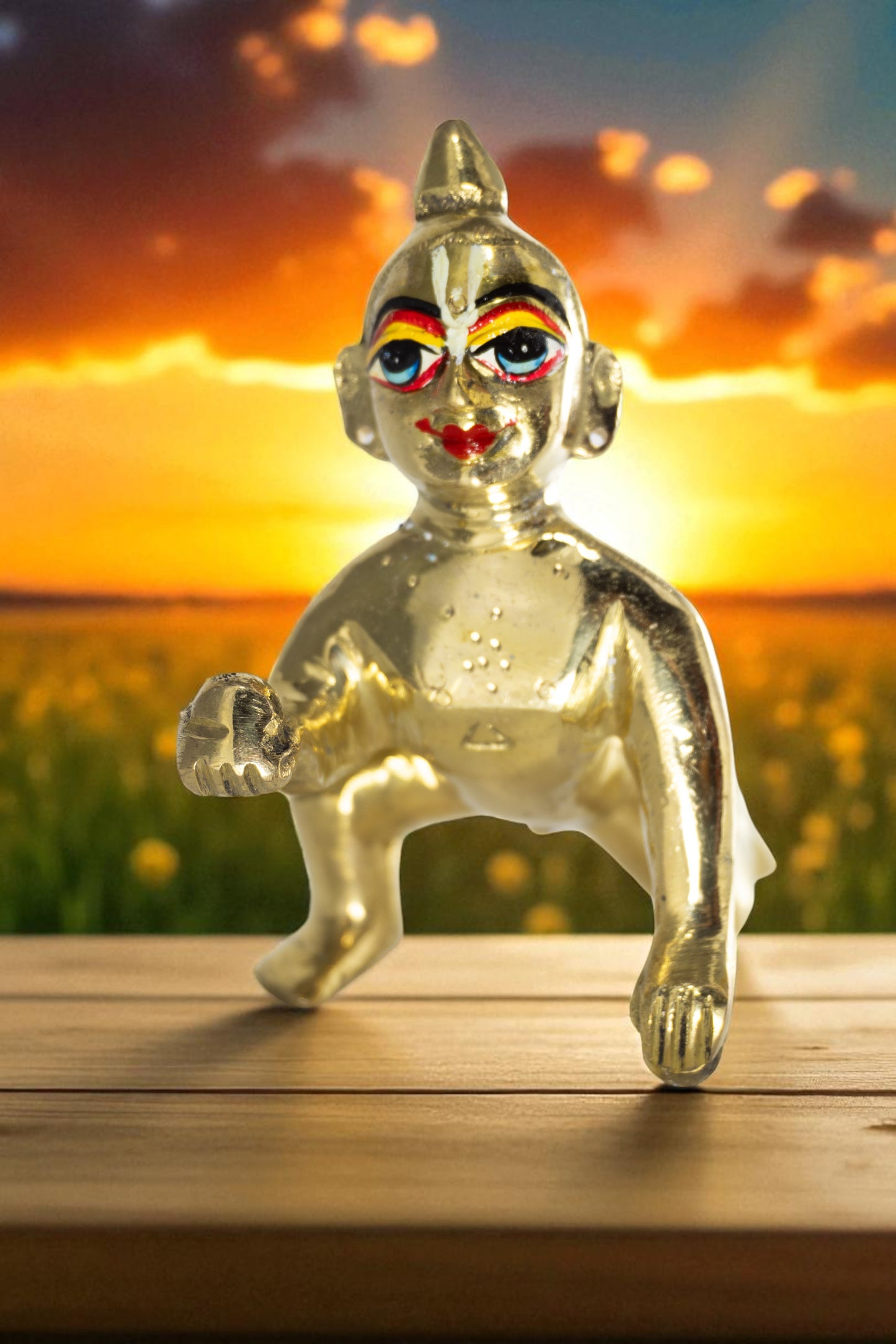 Pure Brass Laddu Gopal Idol / Baal Gopal Murti Decorative Showpiece