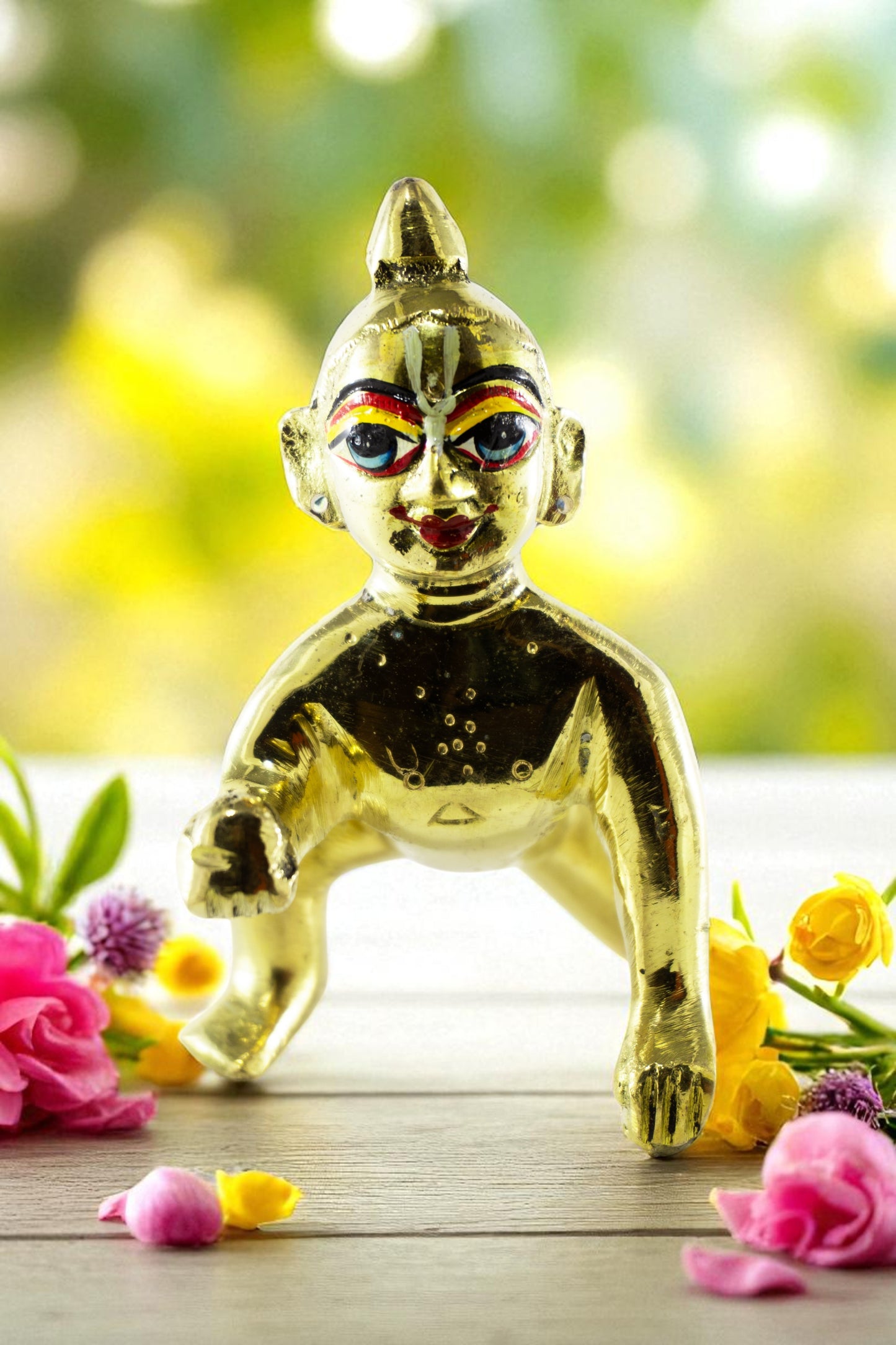 Pure Brass Laddu Gopal Idol / Baal Gopal Murti Decorative Showpiece
